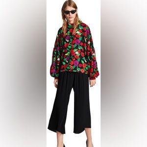 ZARA Pleated Cropped Wide Leg Pants NWOT